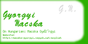 gyorgyi macska business card